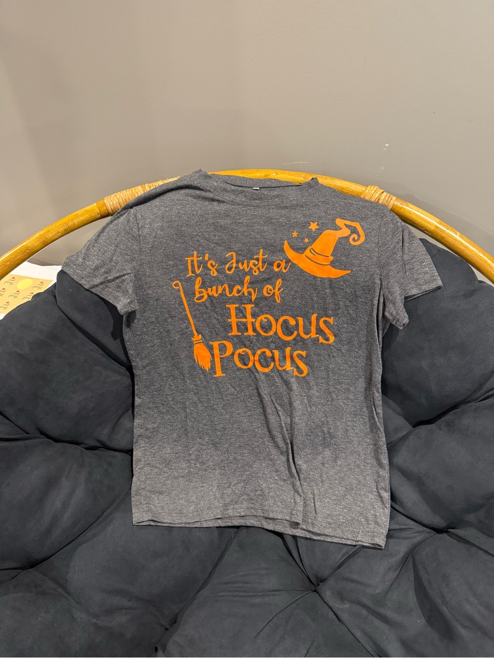 Woman’s Hocus Pocus Graphic Tee - Gray with Orange Print
